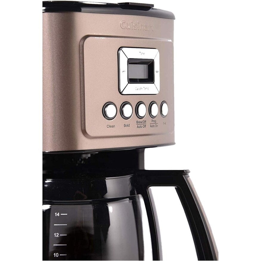 14-Cup Automatic Coffee Maker, Glass Carafe, Brew Strength Control, 1-4 Cup Setting, Stainless Steel Umber