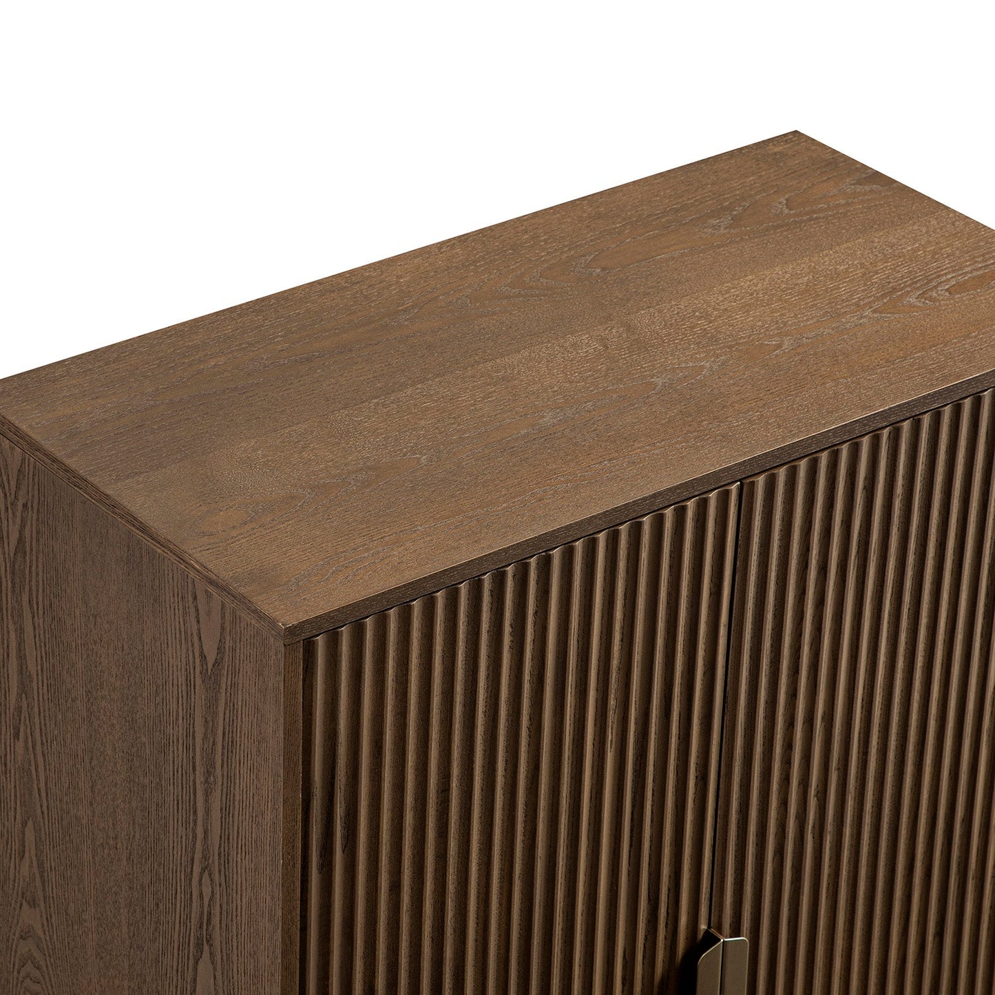 Richmond Ridged Highboard Storage Cabinet, Dark Ash