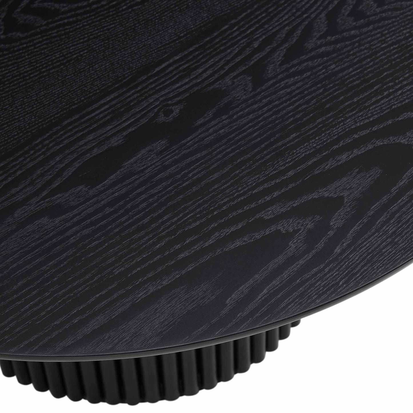 Maru Round Oak Pedestal Coffee Table, Black