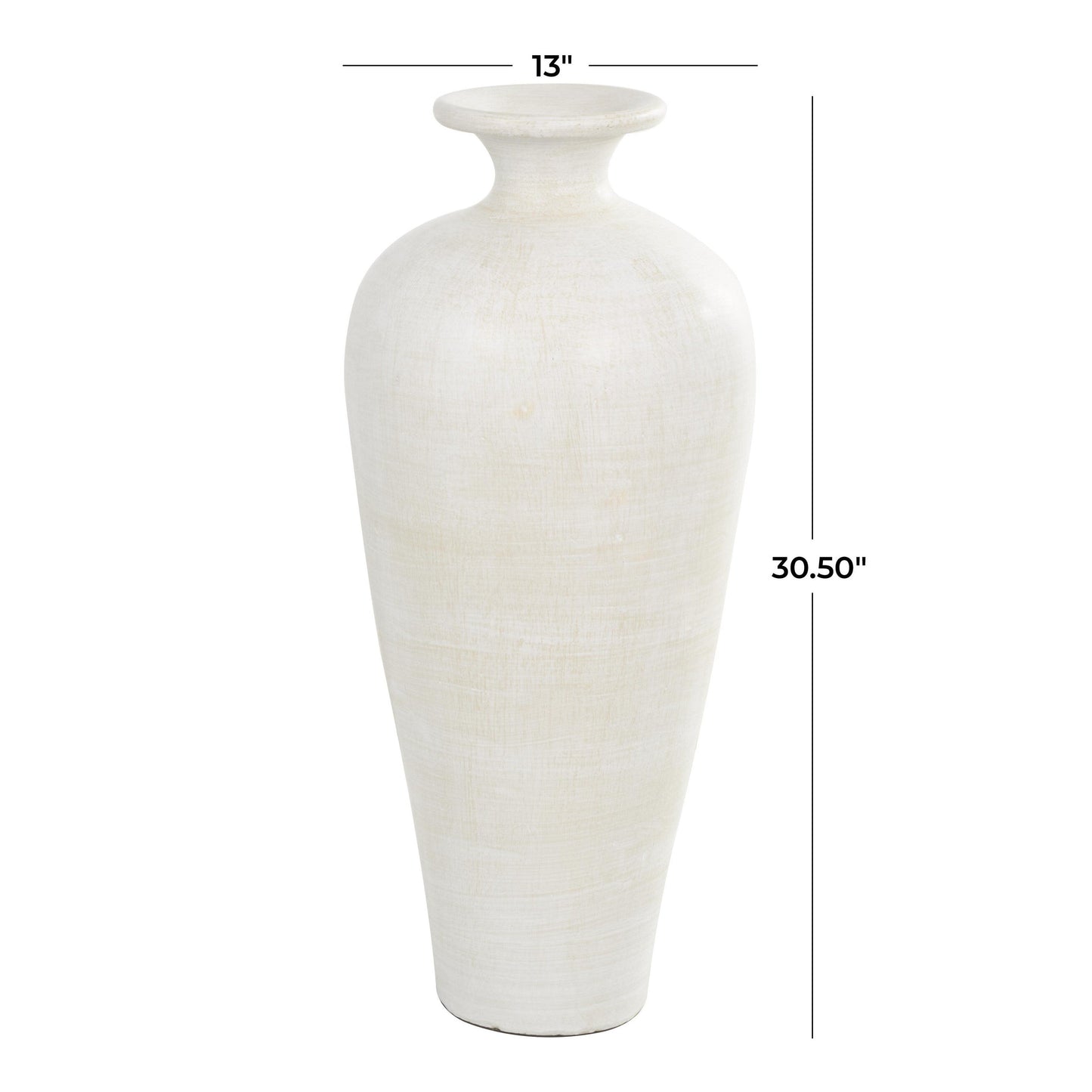 Ceramic Tall Amphora Floor Decorative Vase - White - Roche River Decor