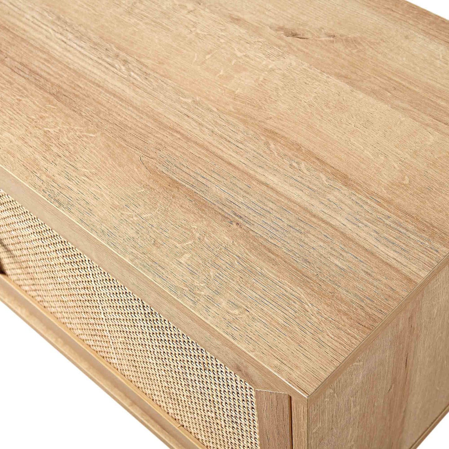 Frances Woven Rattan 200cm Wide TV Unit, Natural