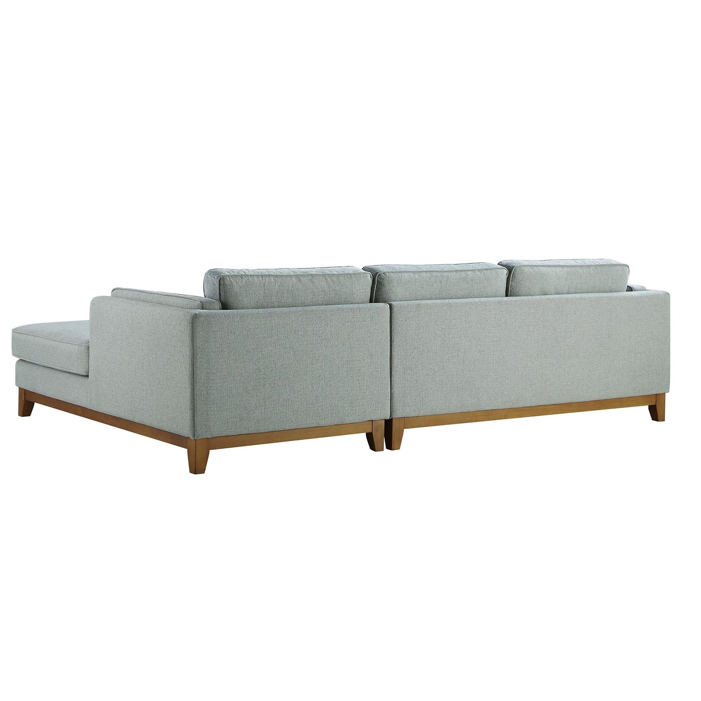 Dipley Sage Woven Fabric Sofa, Grande Chaise Sofa Right Hand Facing