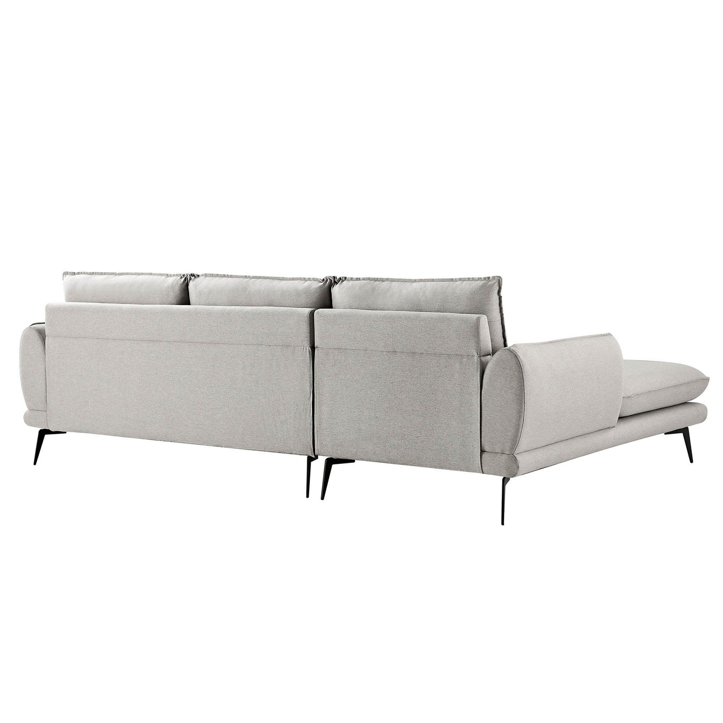 Obriel Grey Marl Fabric Sofa, Grande Chaise Sofa Left Hand Facing