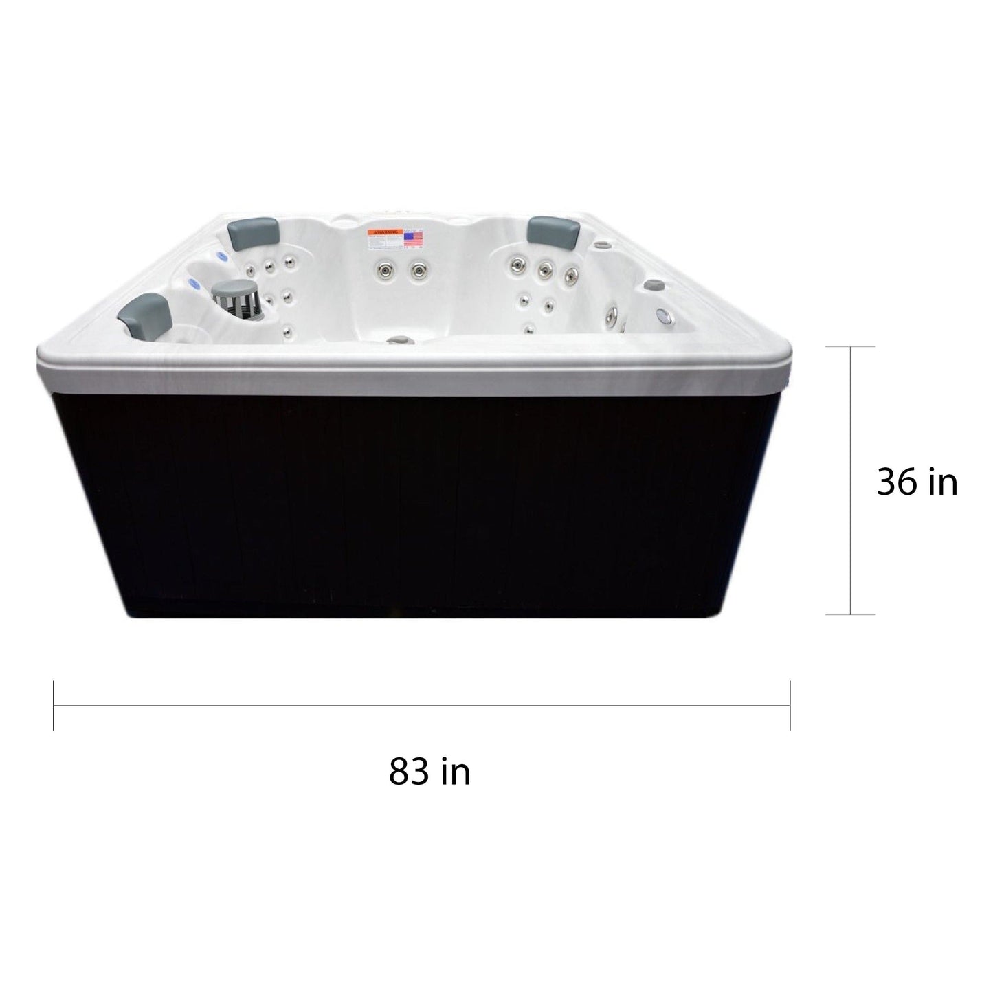 Home and Garden 5-person 51-jet Spa with Stainless Jets and Ozone - 80x80x34