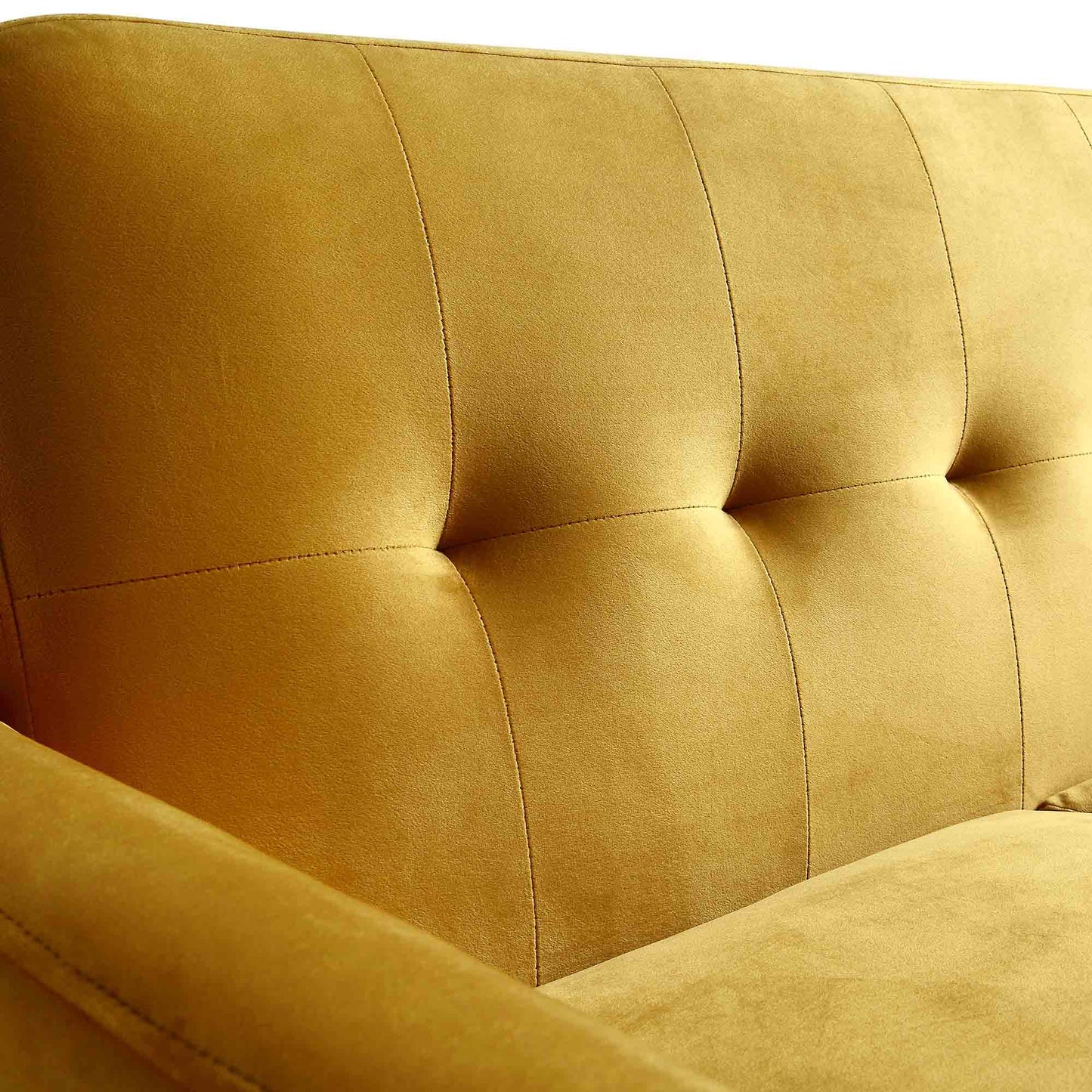 Clarence 2-Seater Sofa in Mustard Yellow Velvet