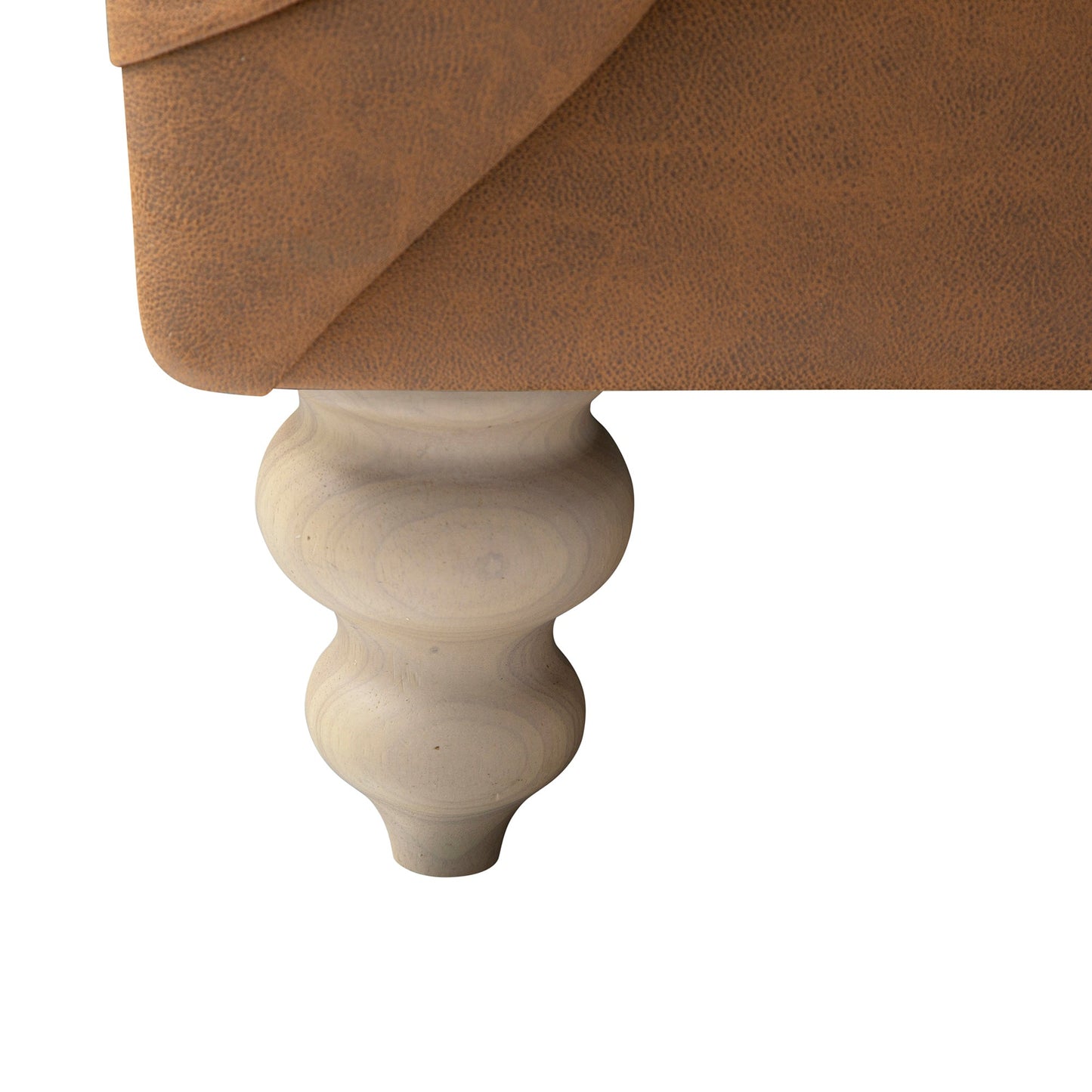 Ashby Chesterfield Large 3-Seater Sofa, Tan Faux Leather