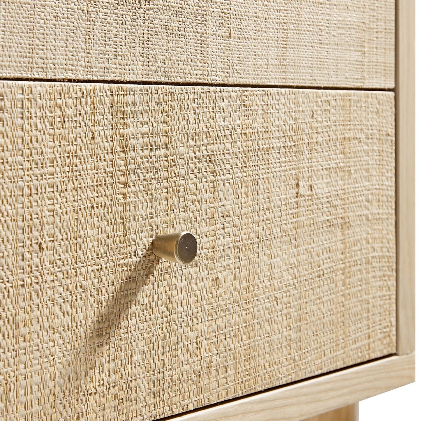 Maude Large Storage Cabinet, Natural Ash with Raffia