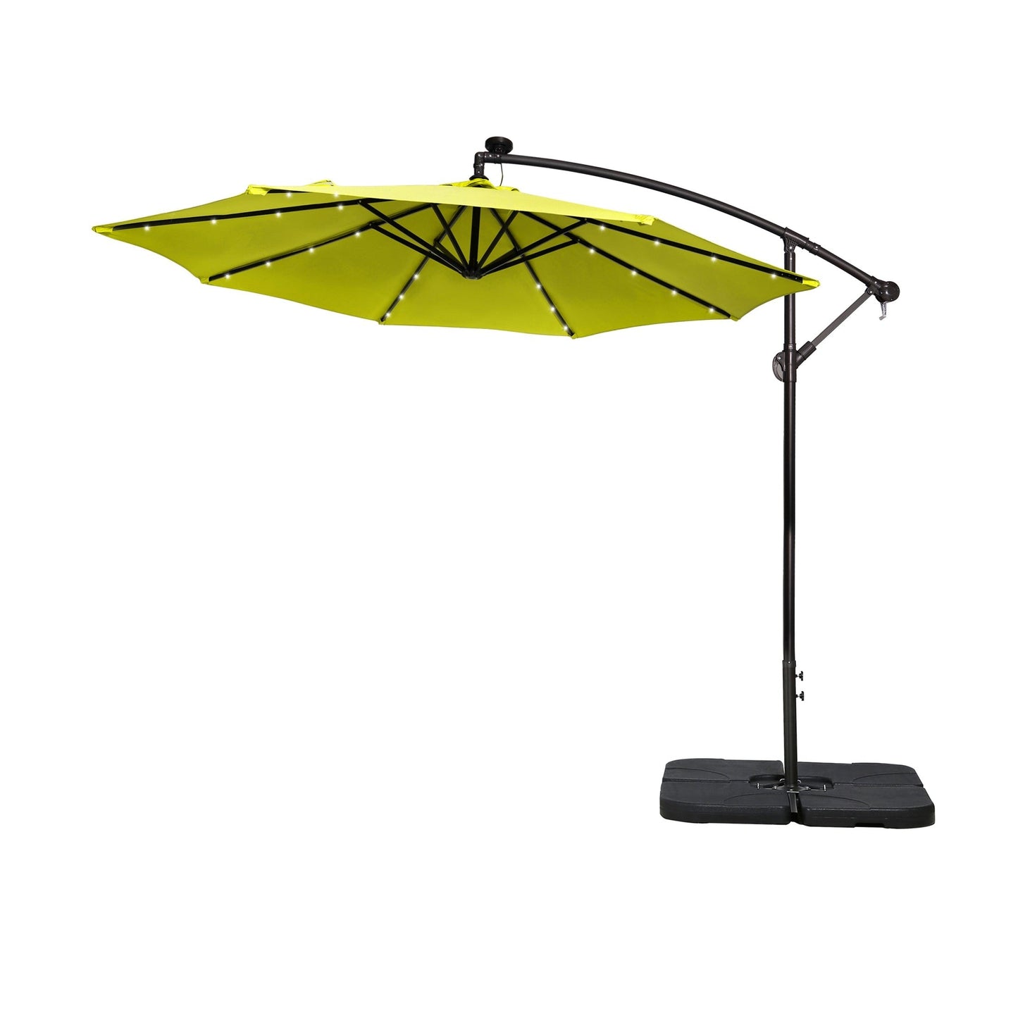 10 Ft. Solar Power Lighted Patio Umbrella with Base Stand