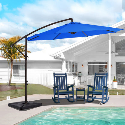 10 ft Steel Crank-lift Cantilever Umbrella With Weighted Base