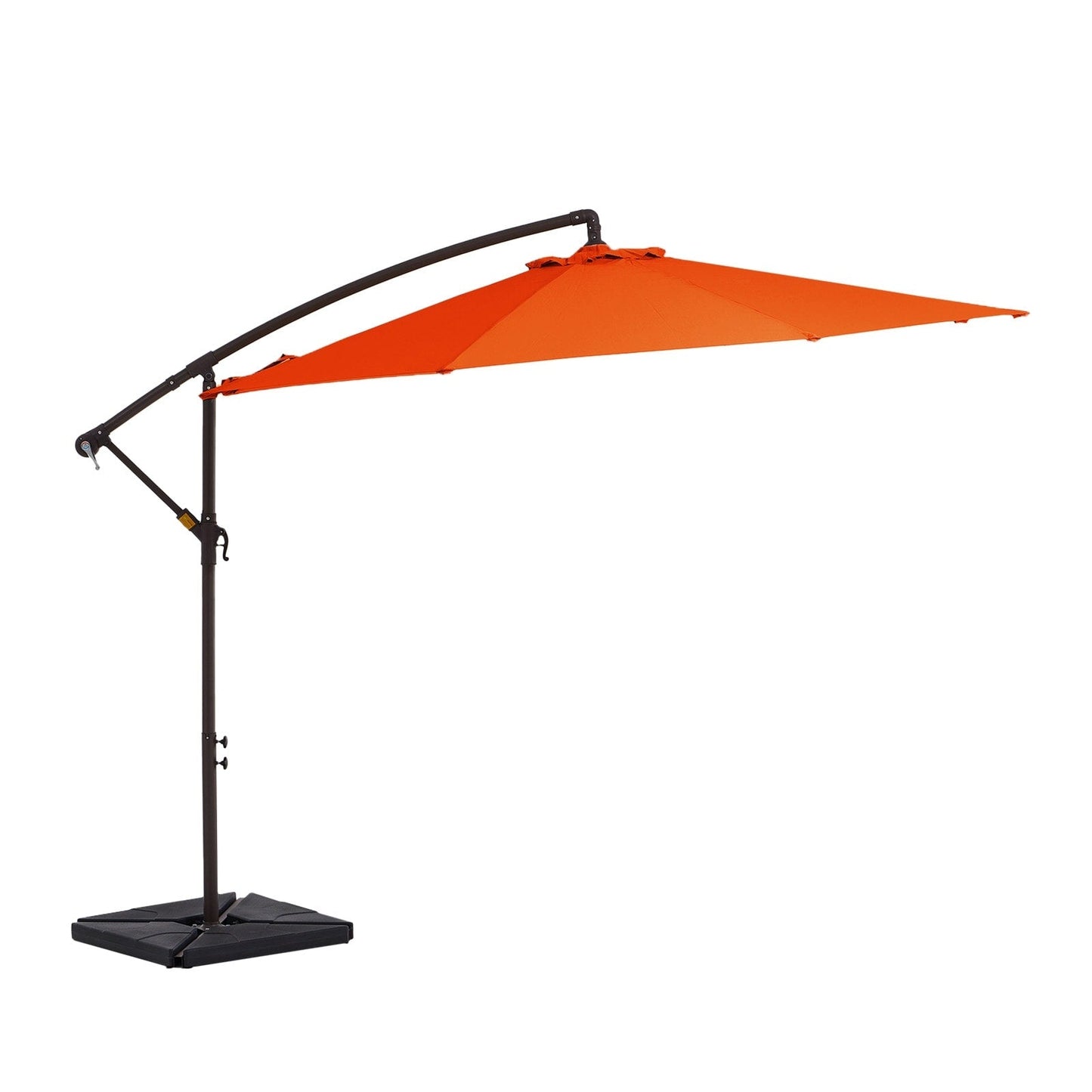 10 ft Steel Crank-lift Cantilever Umbrella With Weighted Base