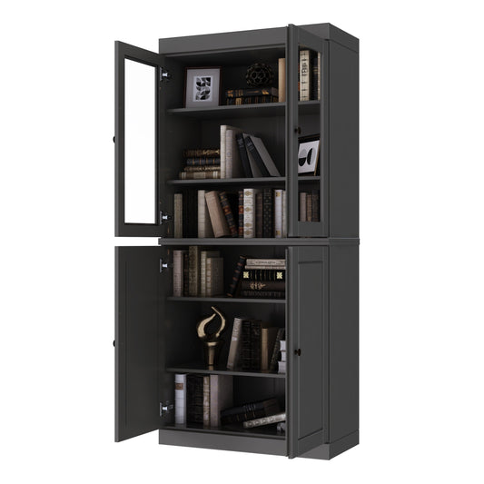 100% Solid Wood 6-Shelf Bookcase with Optional Doors by Palace Imports