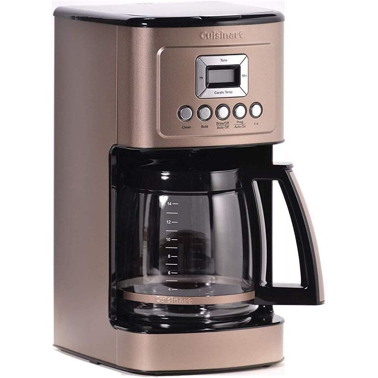 14-Cup Automatic Coffee Maker, Glass Carafe, Brew Strength Control, 1-4 Cup Setting, Stainless Steel Umber