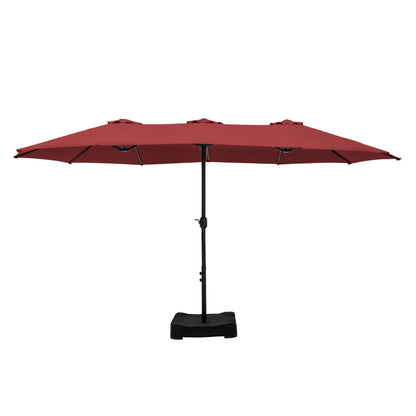 MAISON ARTS 15ft Double-Sided Patio Extra Large Twin Umbrella with Base Included