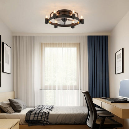 20 in. Modern Farmhouse Ceiling Fan LED Low Profile Flush Mount Ceiling Fan Light with Remote for Living Room