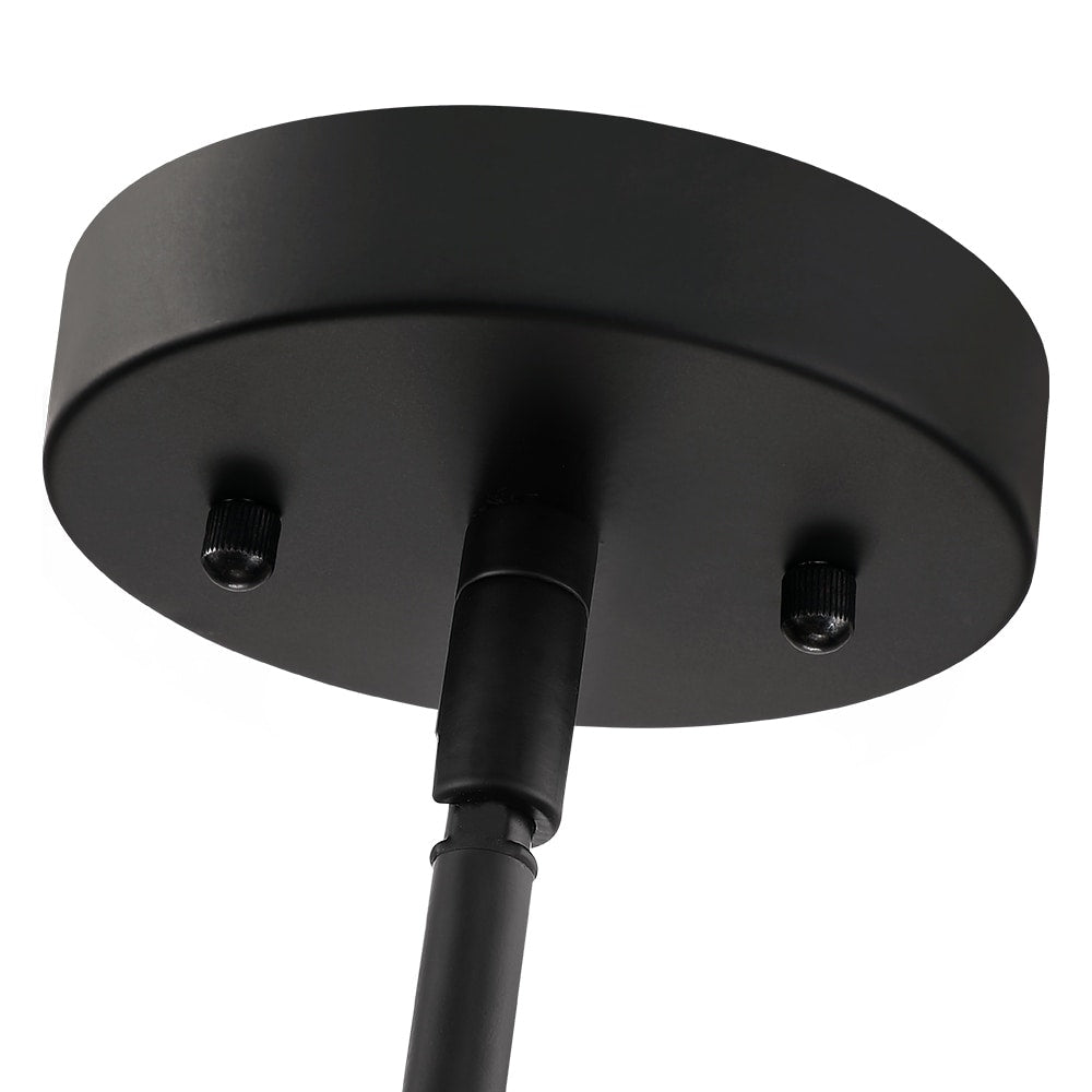 4-Light Rattan Tiered Drum Chandelier Light with Black Canopy - 22'' W