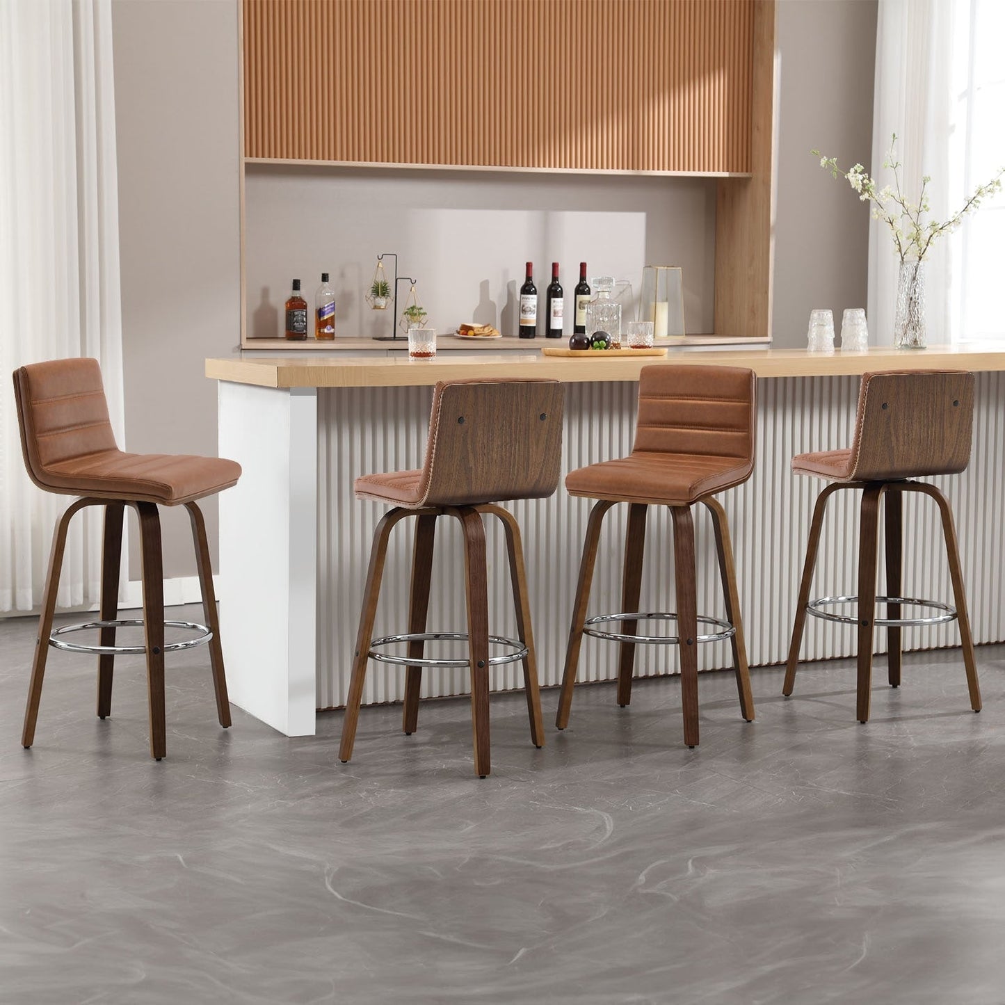 26/29 Faux Leather Swivel Bar/Counter Stools, Set of 2/3