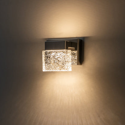 C Cattleya Stainless Steel 3000K Integrated LED Vanity Light with Art Glass Shades - Chrome