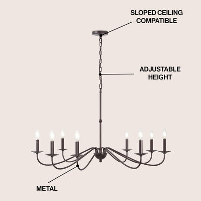 34.75 6-Light Iron LED Chandelier, by JONATHAN Y