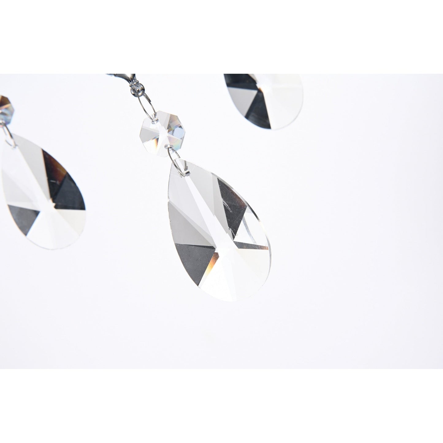 Round Beaded Drum Chandelier with Hanging Crystals