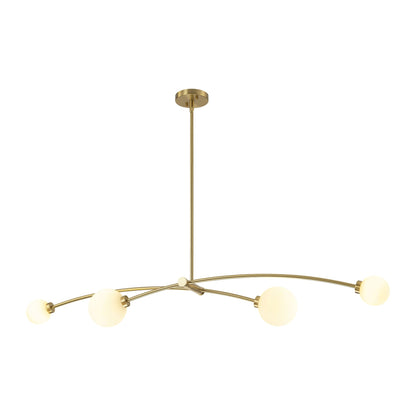 4-Light Modern Gold Simple Linear Sputnik Pendant Island Light/ Dining Room Light - 51.18 in. W x 11.02 in. D x 5.91 in. H