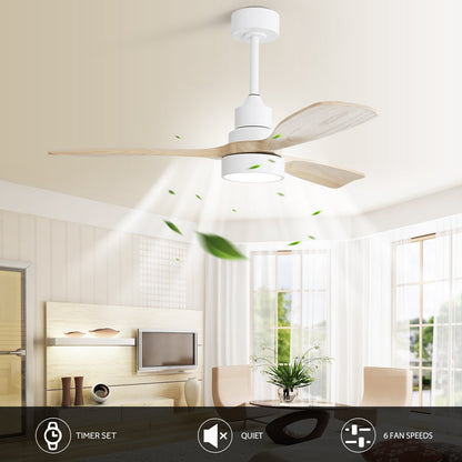 48 and 52 Integrated LED Ceiling Fan with Light and Remote, Reversible DC Motor