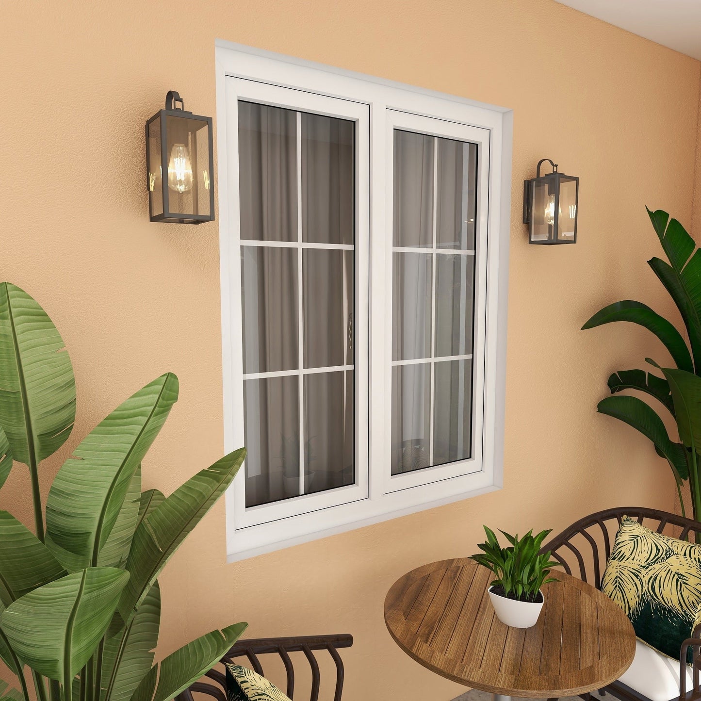 4PK-1 Light Outdoor Matte Black Wall Sconce Lantern - 5x6.7x13.78