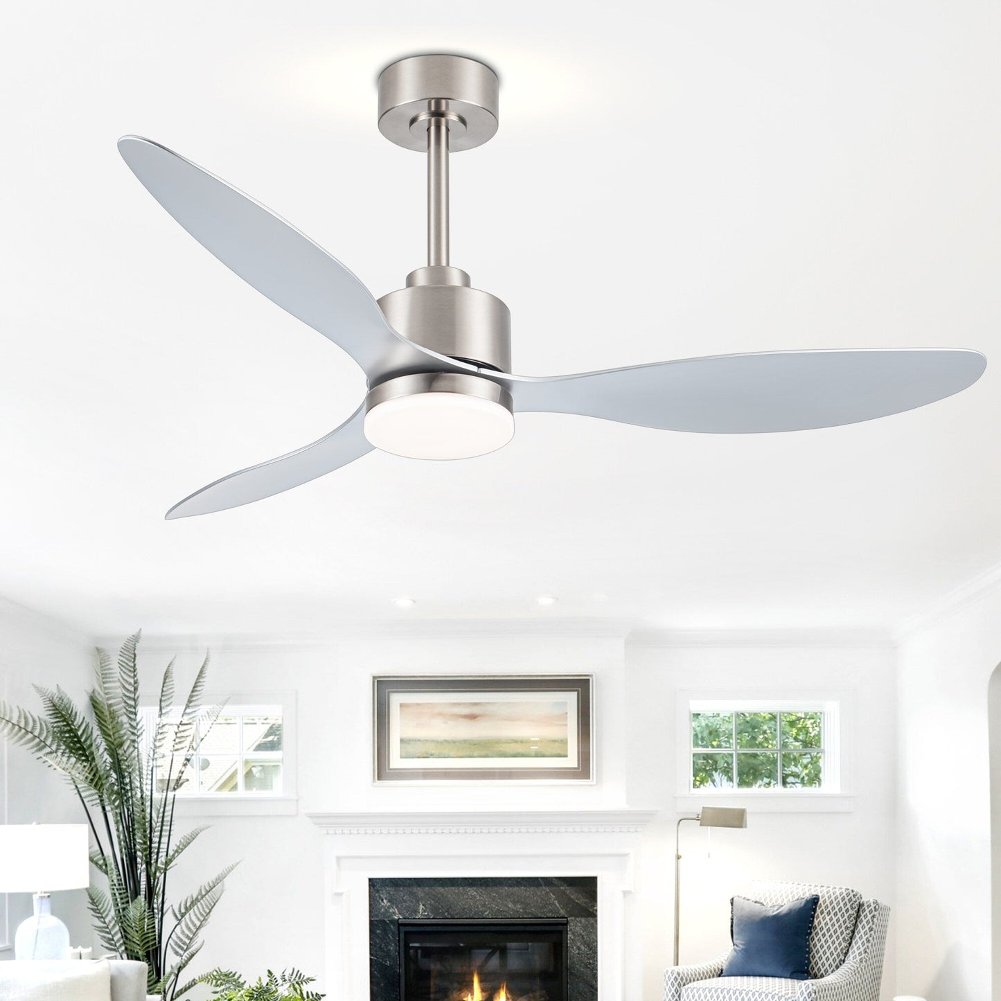 52 Inch LED Ceiling Fan with Lights Remote(3-Blade)