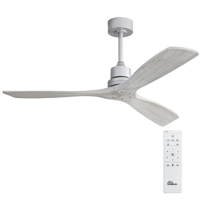52 inch Modern Solid Wood / ABS Ceiling Fan With Remote Control(No Light),6 WInd Speed,Reversible Airflow