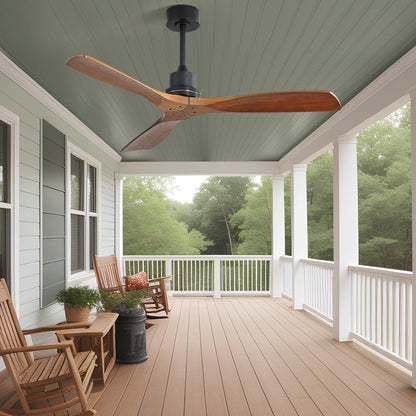 52 inch Modern Solid Wood / ABS Ceiling Fan With Remote Control(No Light),6 WInd Speed,Reversible Airflow