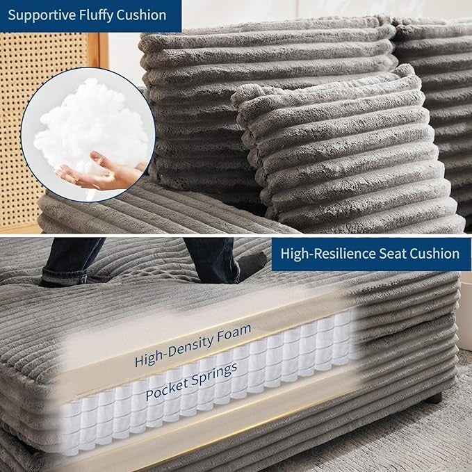 54'' Upholstered Sofa Bed with Pillows and Arms Indoor Oversized Coffee Chair Comfortable Corduroy Sleeper Sofa