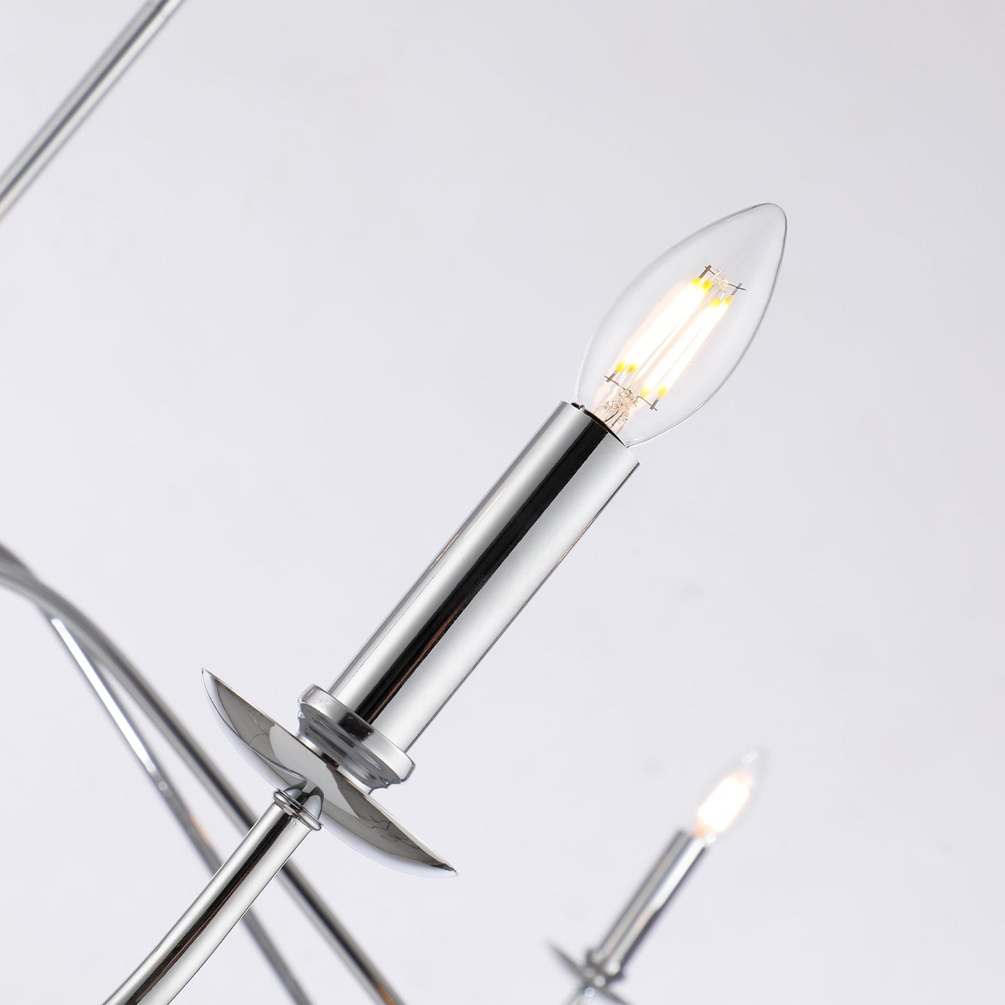 6 Light 64 Inches Minimalist Chandelier in Matte Black / Gold /Chrome - N/A