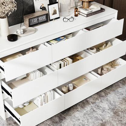 63W 9 Drawer Dresser Accent Dresser for Living Room Bedroom Chest