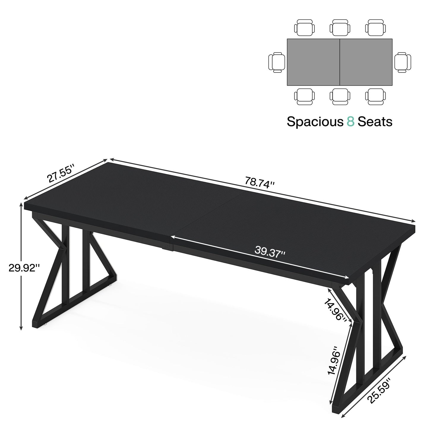 70.8-Inch Executive Desk, Large Computer Office Desk Workstation