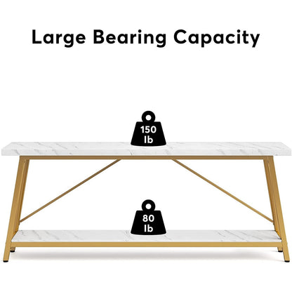 70.9 Inch Extra Long Sofa Table, Industrial Entry Console Table