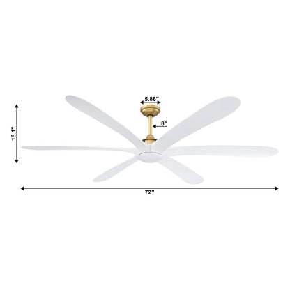 72-inch Driftwood 6-Blade Large DC Ceiling Fan with Light and Remote
