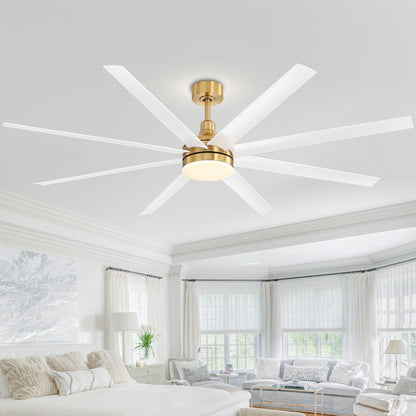 72 Large Ceiling Fans with LED Light Remote Control-8 Blade - 72 Inch