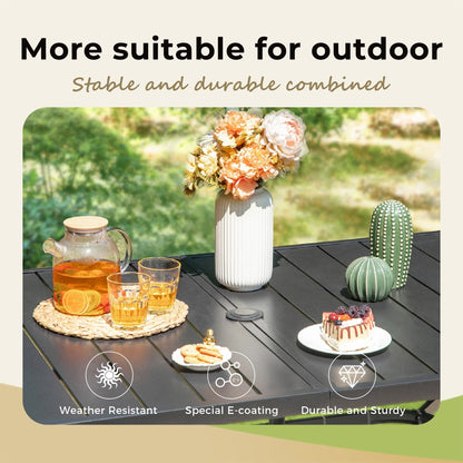 MAISON ARTS 8 PCS Patio Dining Set with 13ft Patio Umbrella