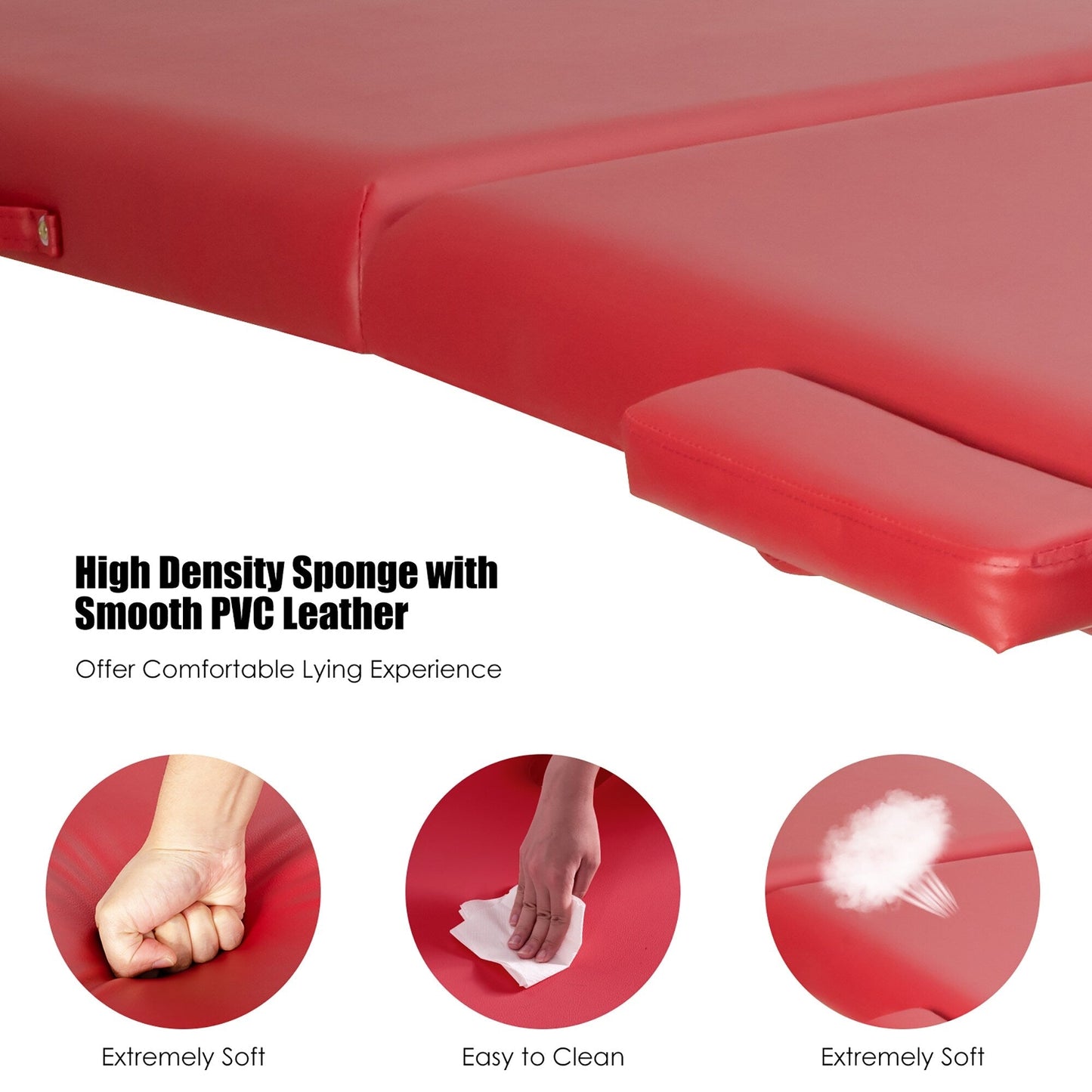 84''L Portable Massage Table Adjustable Facial Spa Bed Tattoo w/ Carry