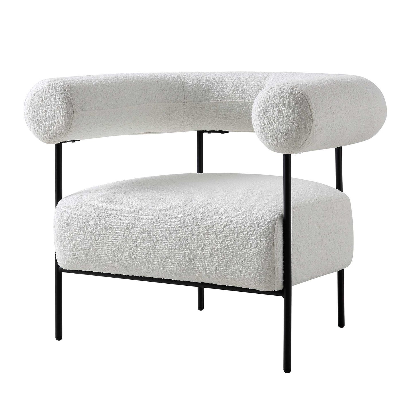 Fulbourn White Boucle Armchair