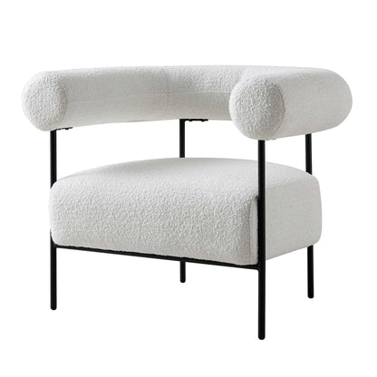 Fulbourn White Boucle Armchair