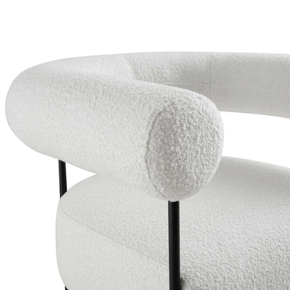 Fulbourn White Boucle Armchair