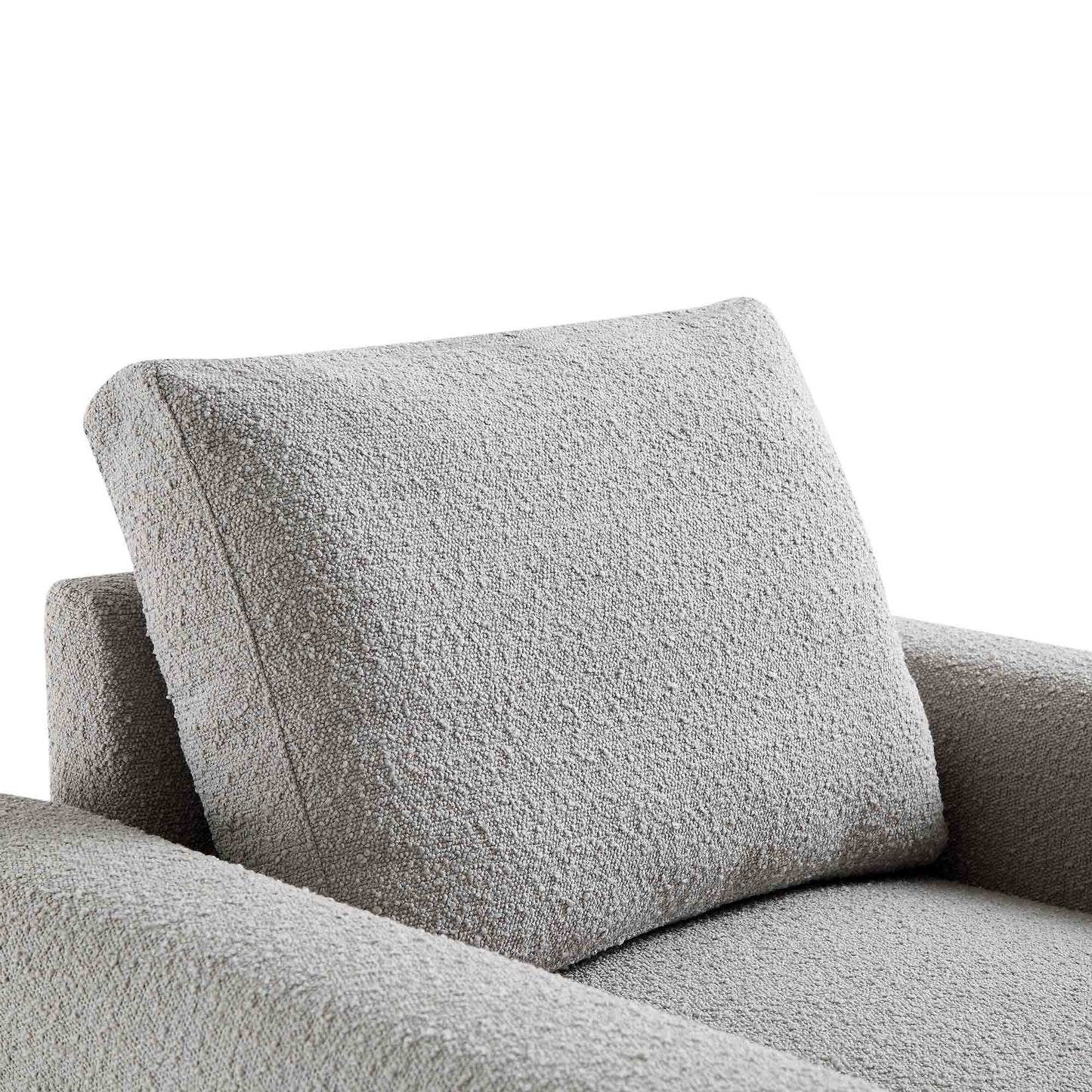 Hampstead Grey Boucle Curved Armchair