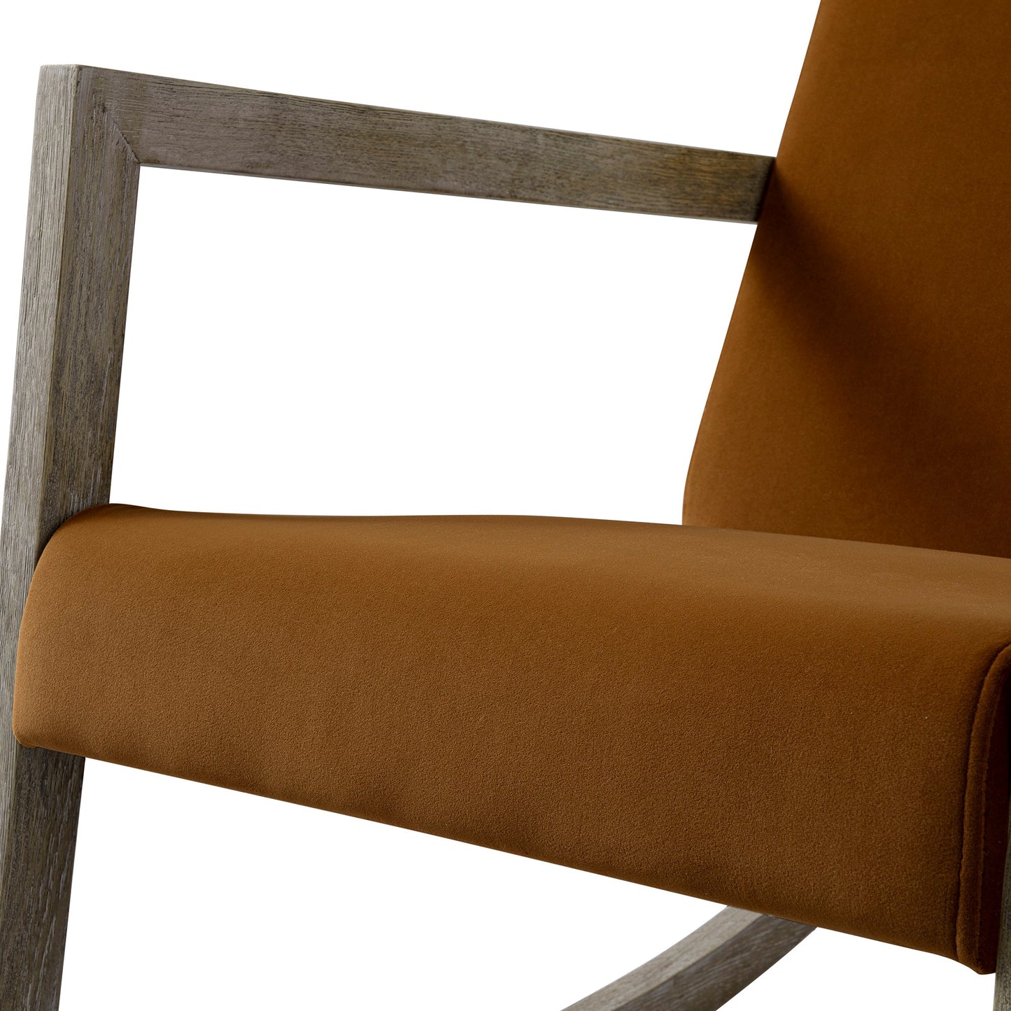 Fyne Cinnamon Velvet Rocking Weathered Oak Armchair