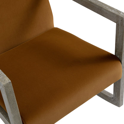 Fyne Cinnamon Velvet Rocking Weathered Oak Armchair