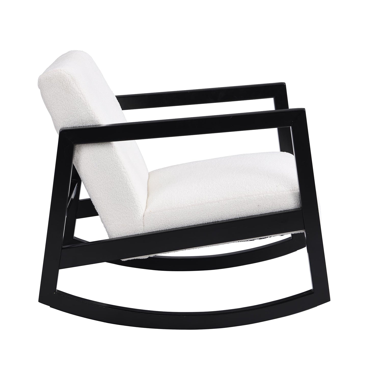 Fyne Ecru Boucle Rocking Armchair, Black Frame
