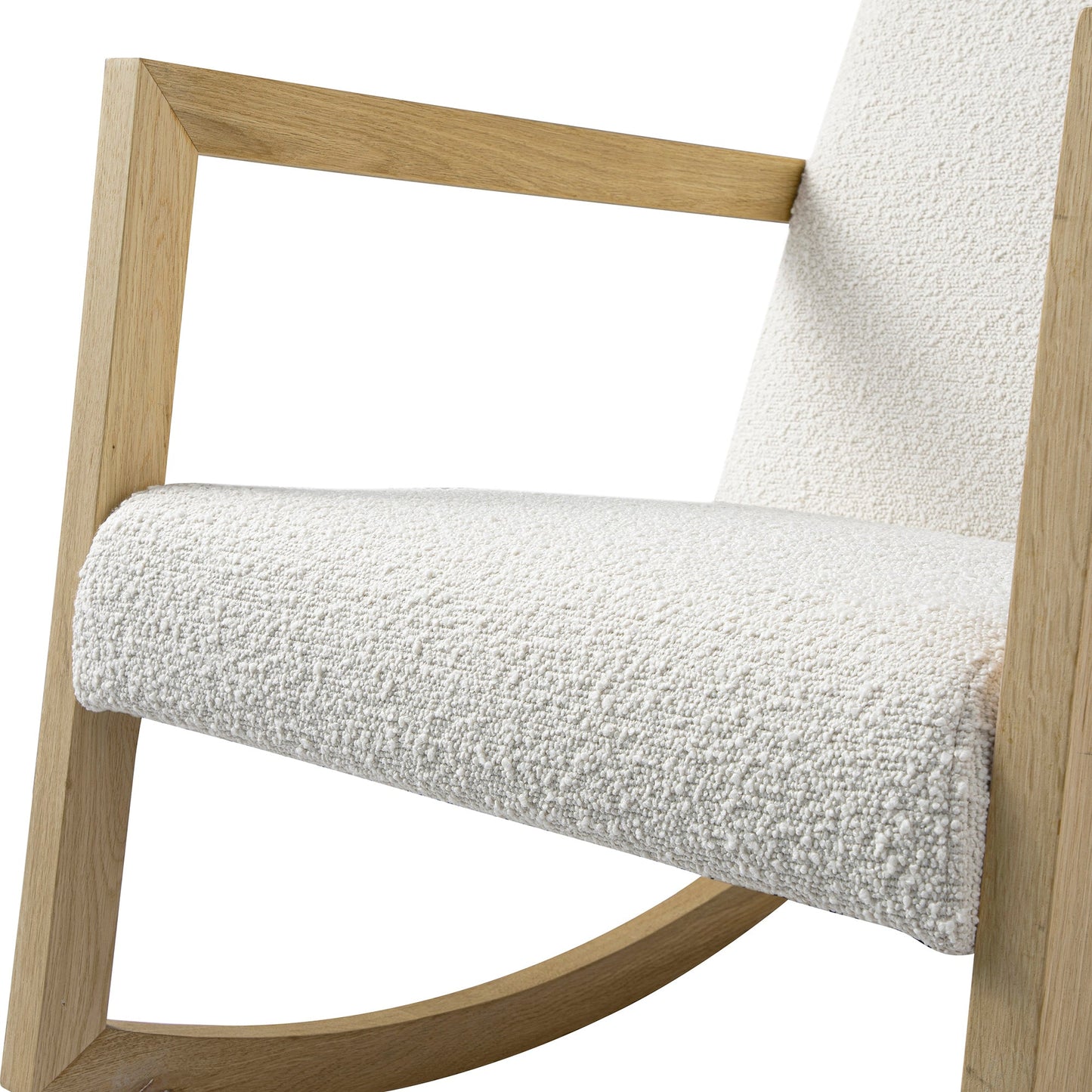 Fyne Ecru Boucle Rocking Natural Oak Armchair
