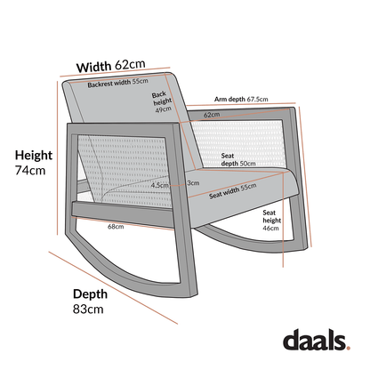 Fyne Sage Striped Linen Blend Natural Oak Armchair with Rattan Armrests