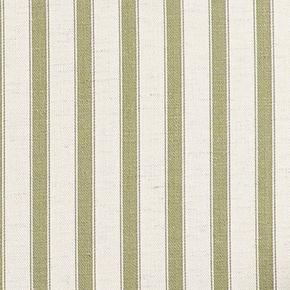 Fyne Sage Striped Linen Blend Natural Oak Armchair with Rattan Armrests