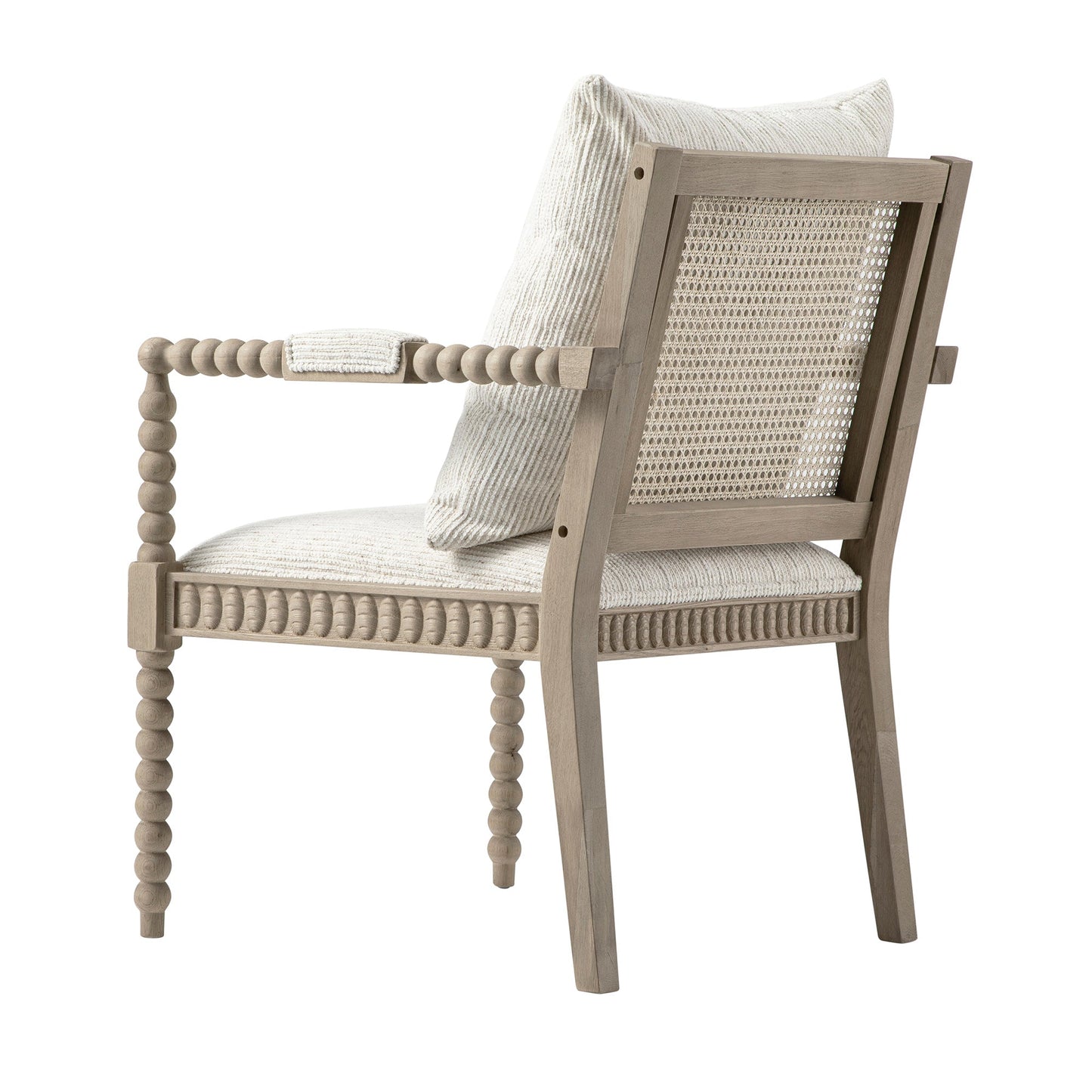 Hemingford Beige Textured Fabric Bobbin Washed Oak Armchair