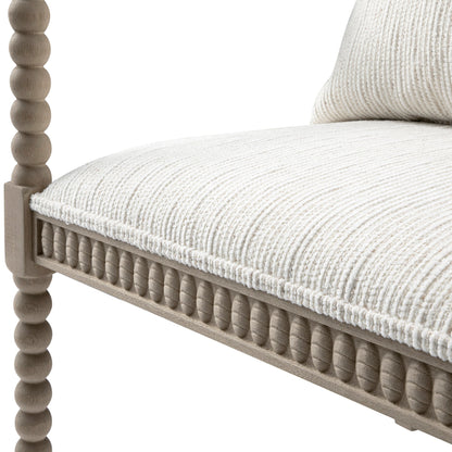Hemingford Beige Textured Fabric Bobbin Washed Oak Armchair
